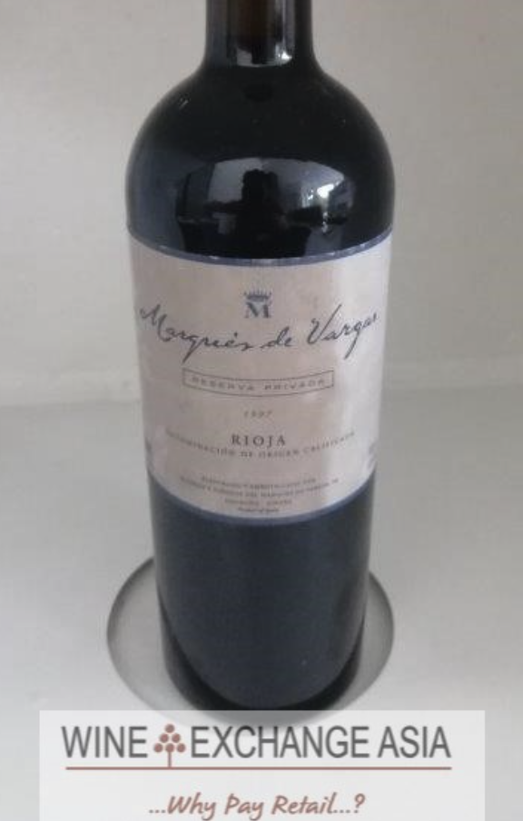 (image for) Bodegas del Marqués de Vargas Rioja Reserva 1997-No Capsule, Soiled Label